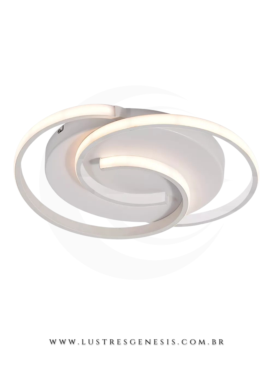Plafon LED Alumínio Silicone DCX02903 Branco Bivolt 44W 40x40cm, Sala de Jantar, Quarto Casal, Cozinha, Banheiro, Sala de Estar